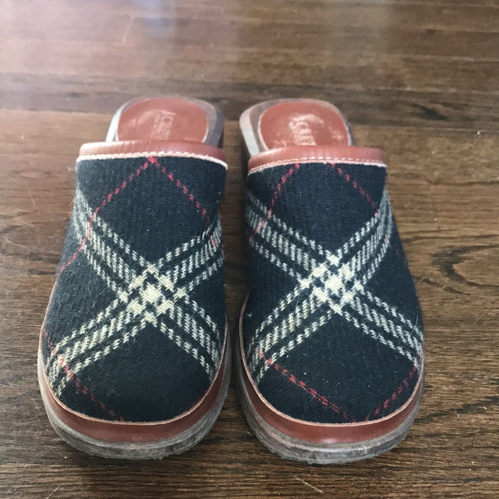 J. Crew plaid clogs